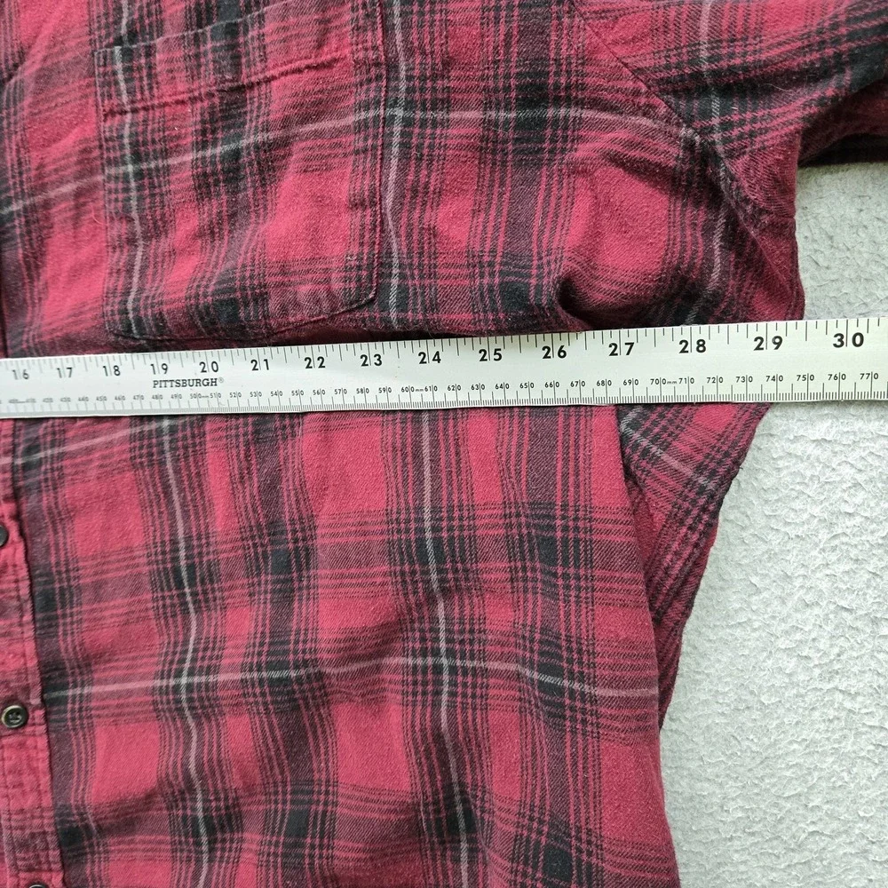 The Foundry Supply Co. Men Button Up Shirt 3XLT Red Plaid Flannel Shirt